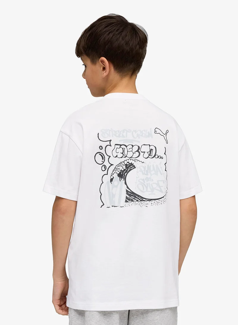 بوما تيشيرت برسومات شبابي مريح مستوحى من التسعينات